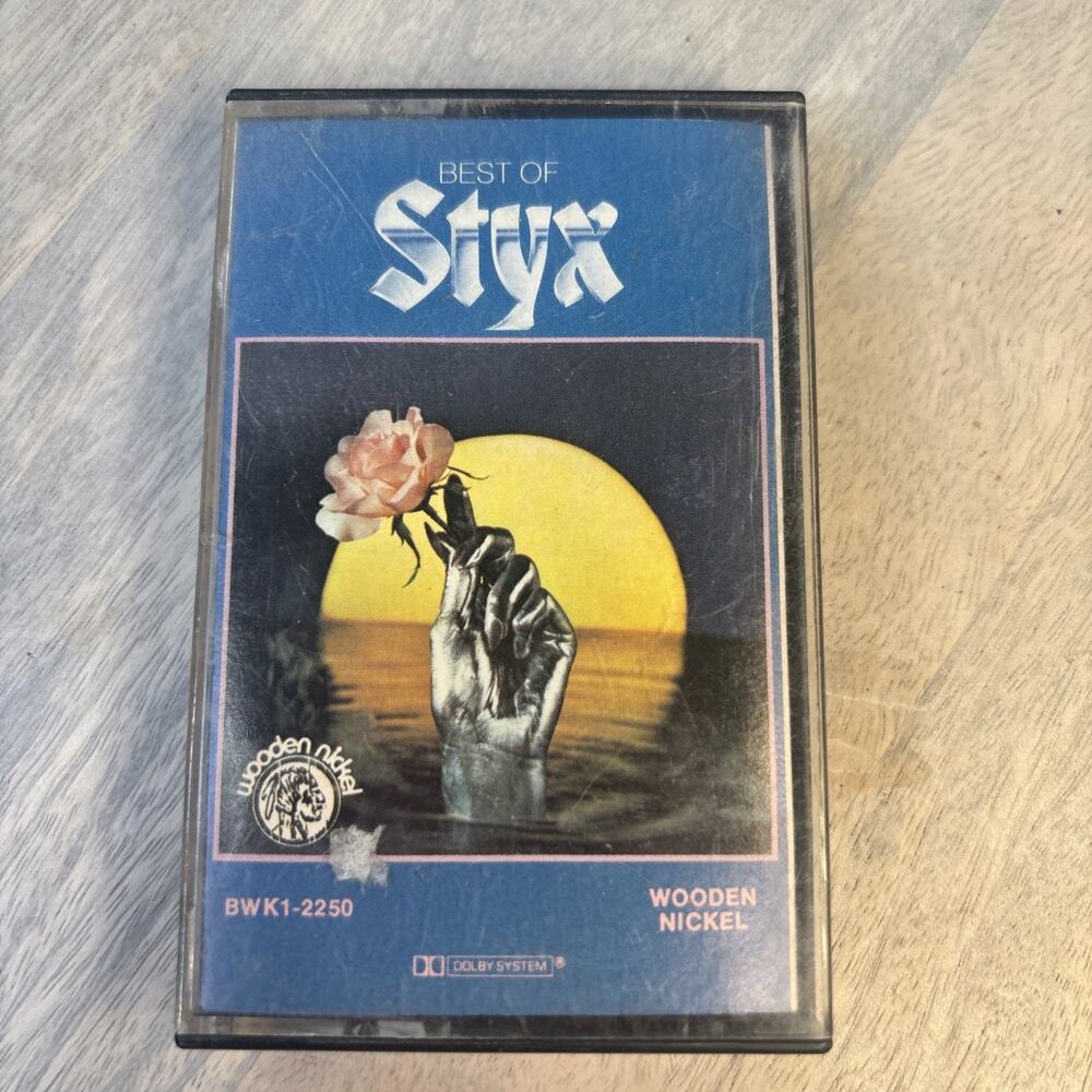 Best Of Styx Cassette Tape Wooden Nickel BWK1-2250 Vintage Classic Rock